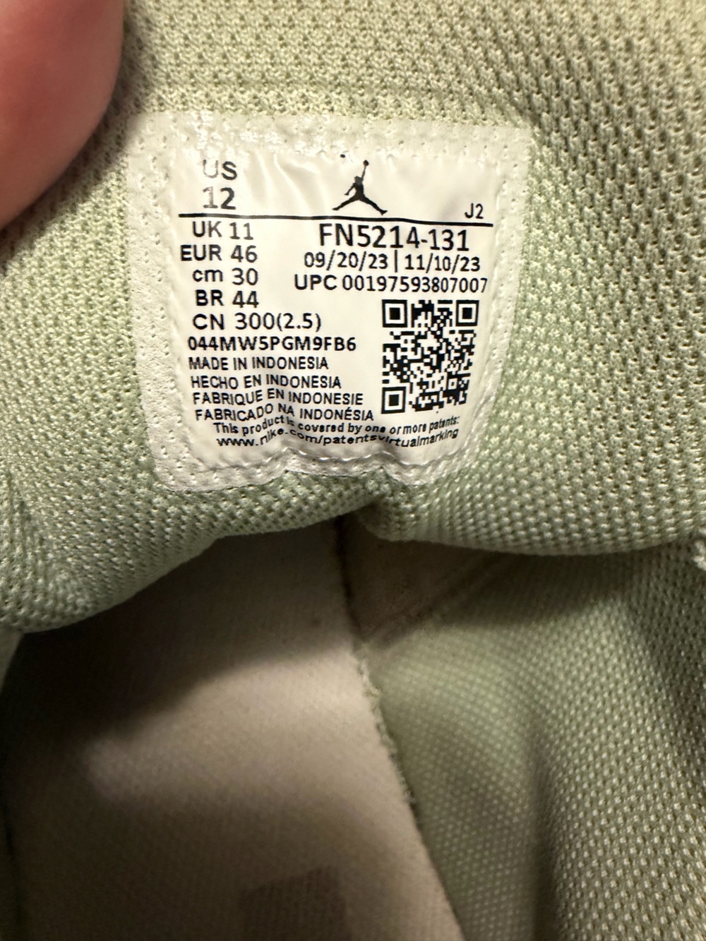 Jordan Men's Athletic Shoes - Pale Green/White Label